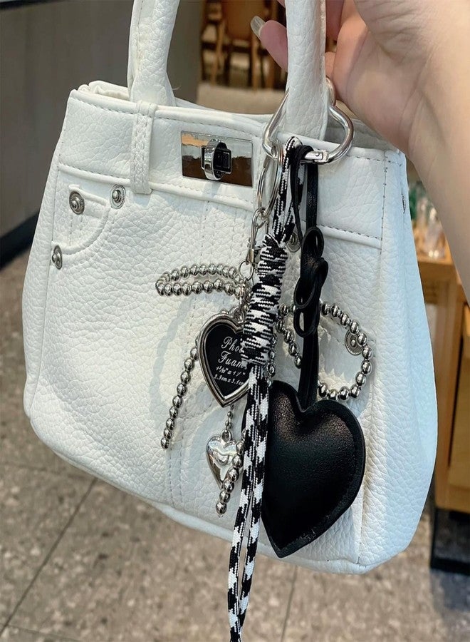 Hoheng Bow Keychain Cute Cherry Heart Keychain Bag Charms Romantic Keyring Accessories for Purse Valentines Gifts for Her - Image 2